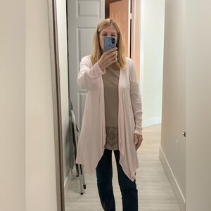 J Jill  Light Pink Open Front Cardigan